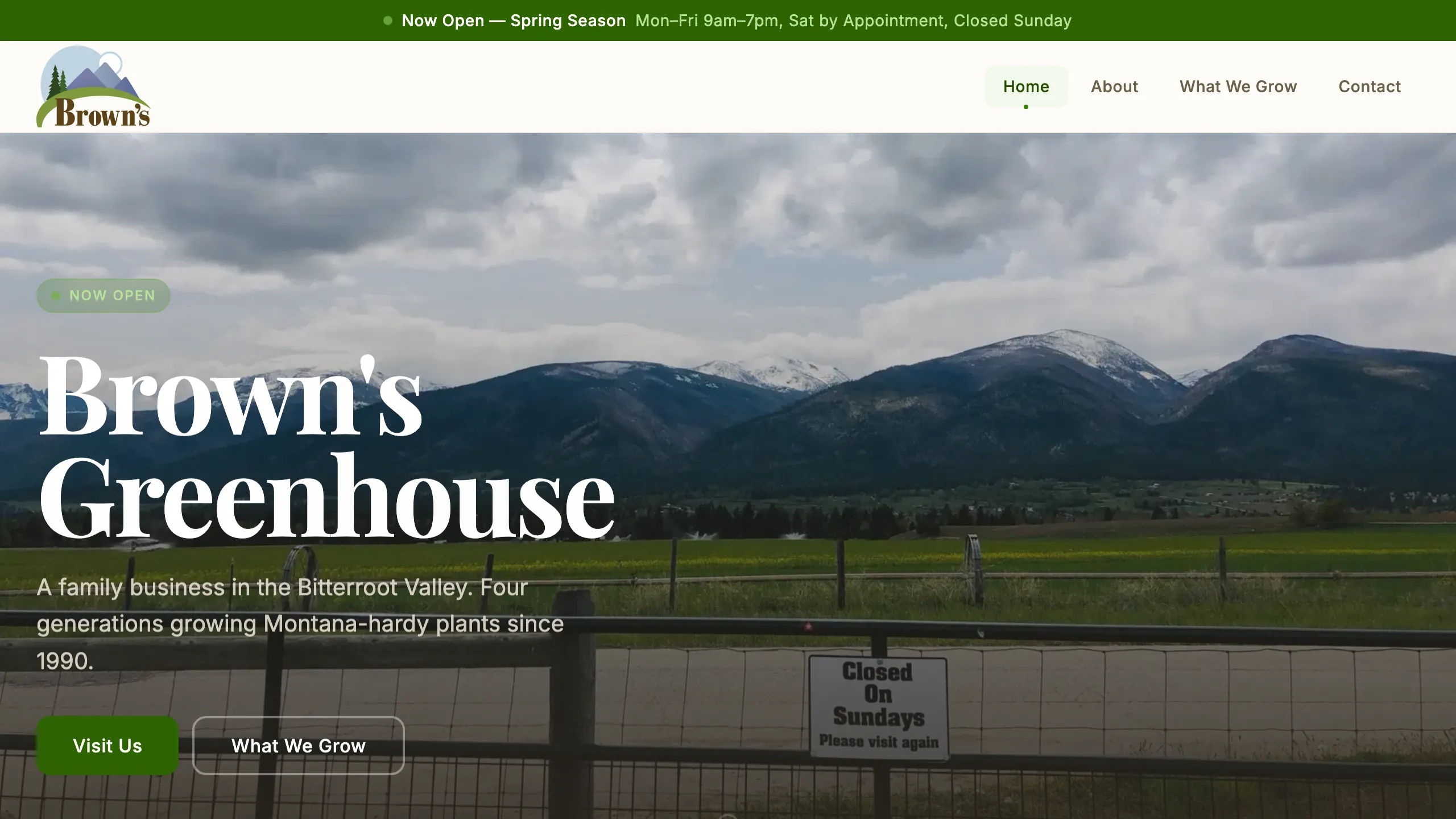 Screenshot of Brown's Greenhouse